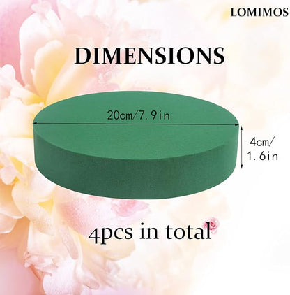 LOMIMOS 8'' Large Round Floral Foam, Florist Green Blocks Supplies - Image 2