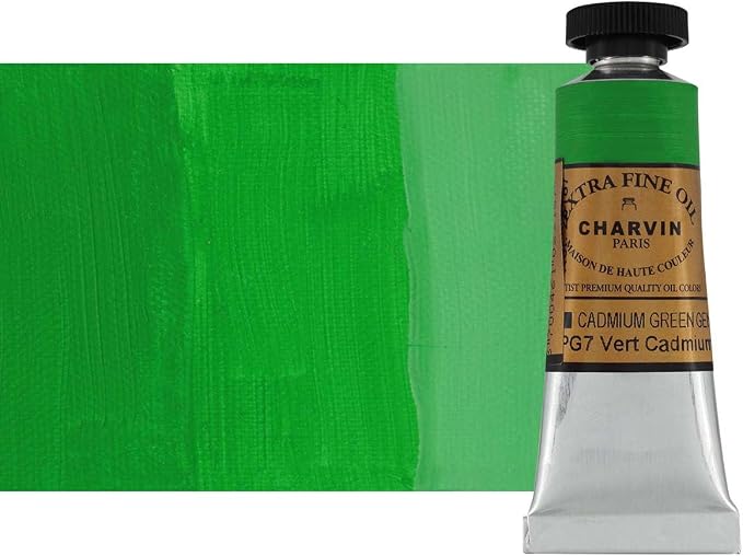 Charvin Extra Fine Oil Paint, Cadmium Green 20 mL by Unknown