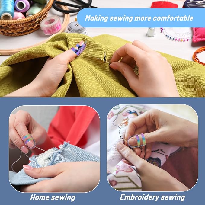 8 Pcs Sewing Thimbles, Sewing Thimble Finger Protector, Fingertip Thimble Metal - Image 7