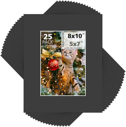 Mat Board Center, 8x10 for 5x7 Black Mats by MatBoardCenter