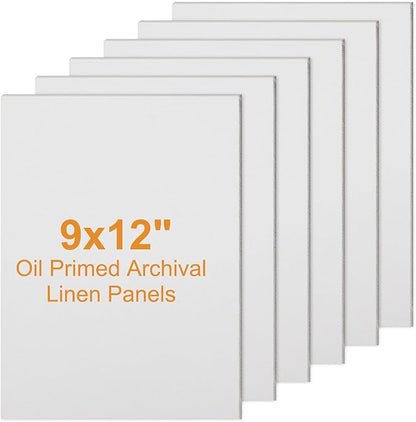 6 Pack 9 x 12 Inch Oil Primed Archival Linen Panels 11oz Painting Oils Panels by Unknown