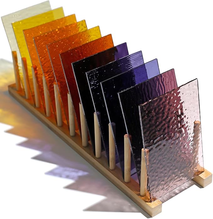 50 Transparent Stained Glass Sheets Bulk, Variety Colors Textured Cathedral Art - Image 8