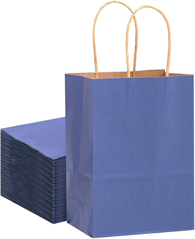 qiqee 32-Packs Deep Blue Paper Gift Bags - Image 4