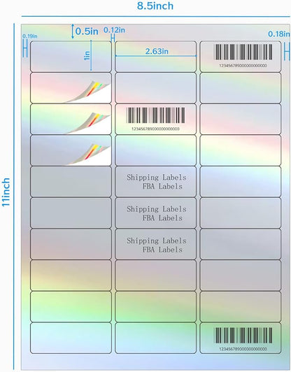 STARLIBOO 1" x 2-5/8" Address Labels- Holographic Color Stickers - Image 2