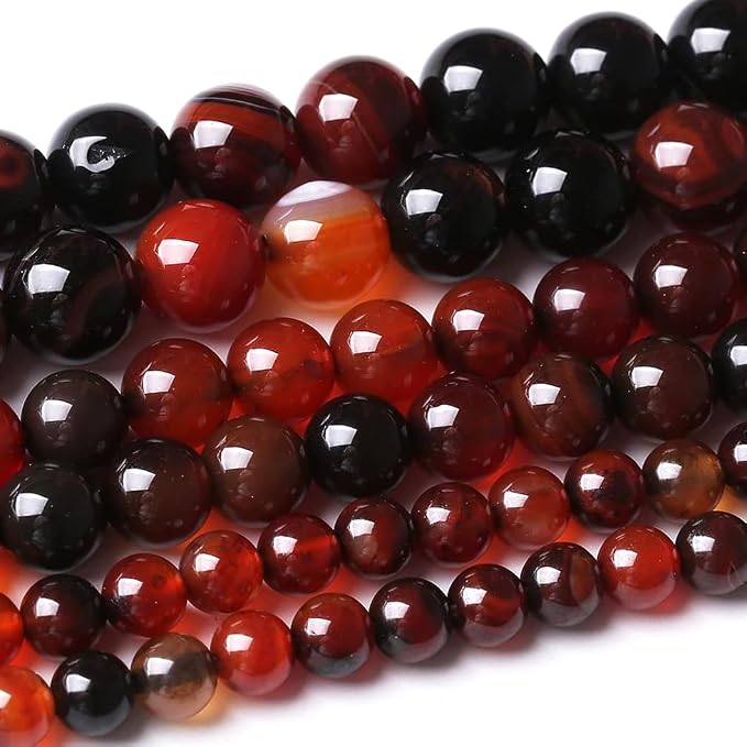 36PCS 10MM Red Persian Agate Stone Beads Energy Healing Beads by JIANJING