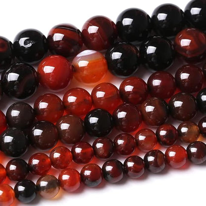 60PCS 6MM Red Persian Agate Stone Beads Energy Healing Beads by JIANJING