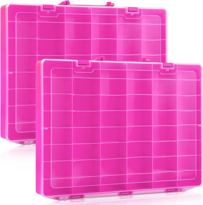 Juexica 2 Pcs Large 48 Grids Plastic Storage Bead Organizer Box, Tackle Box by Juexica