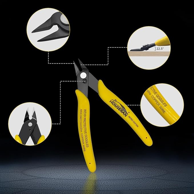 Flush Cutters, 2 Pack Side Cut Nippers, 5 Inch Micro Flush Cut Pliers - Image 3