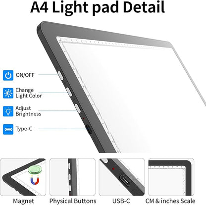 TOHETO A4 Light Board with Bag for Diamond Painting, Super Bright Magnetic - Image 6