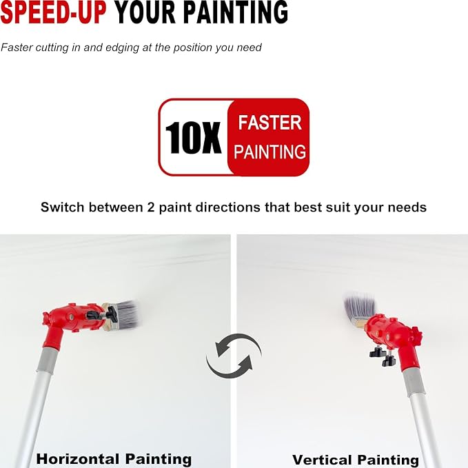 Multi Angle Paint Brush Extender V2, Long Handle Paint Brush, Extension Pole - Image 4