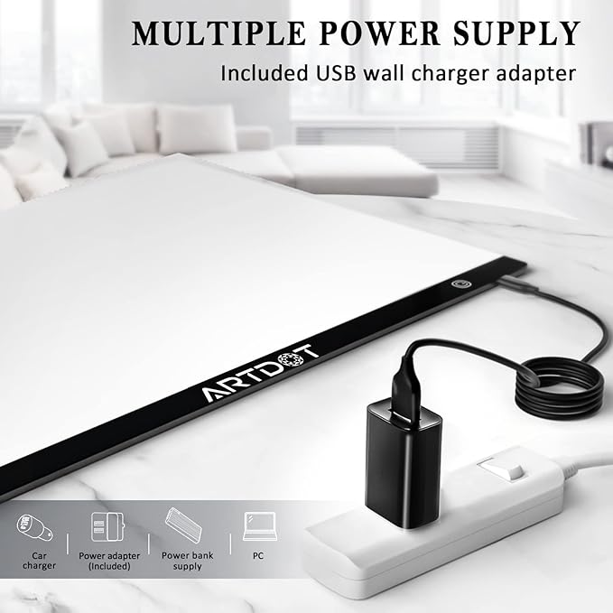 ARTDOT A2 LED Light Pad for Diamond Painting USB Powered Light Board Kit - Image 3