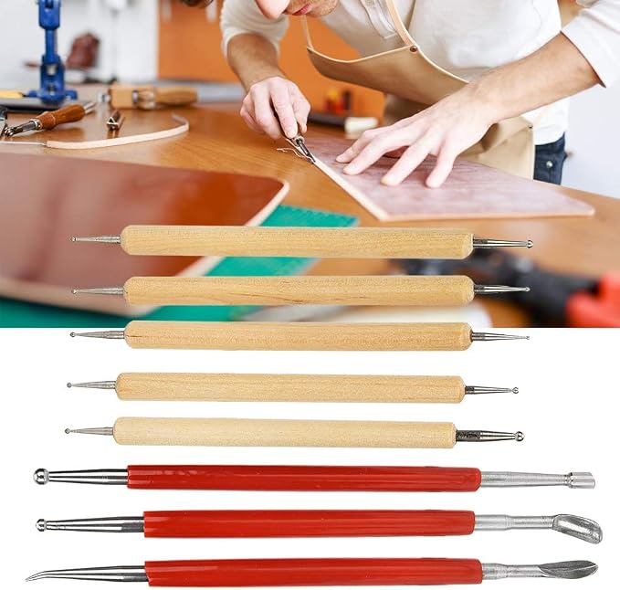 Fayelume 8PCS Leather Carving Tools, Spoon Embossing Tool, Point Drill Leather by Unknown