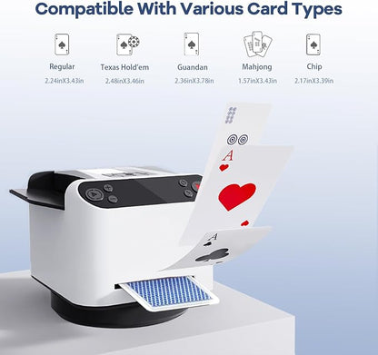 Automatic Card Shuffler and Dealer 2-in-1, 360°/180°Rotating Dealer - Image 2