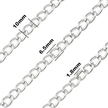 Jishi 16ft Aluminium Curb Chain Roll, Thick Twisted Chain Links, Jewelry Making - Image 2