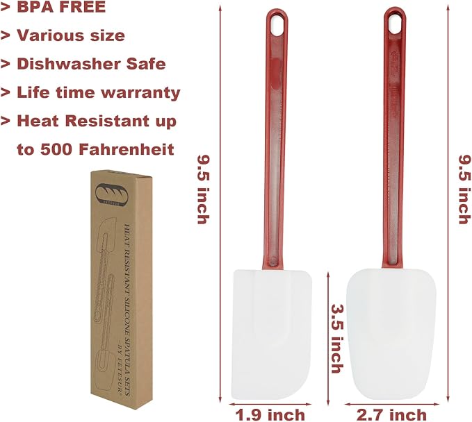 High Heat Resistant Silicone Scraper Spoon Commercial Spatula - Image 2