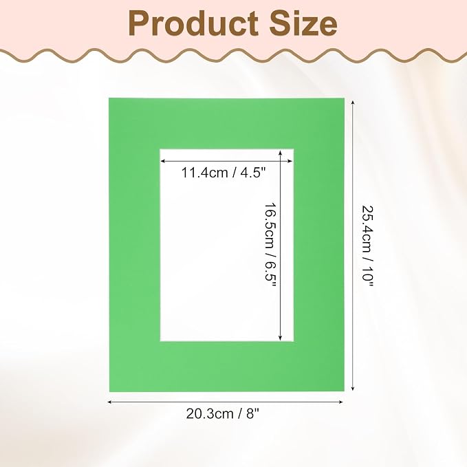 Picture Mats, 8 x 10 for 5 x 7 Pictures Acid Free White Core Bevel Cut Frame - Image 2