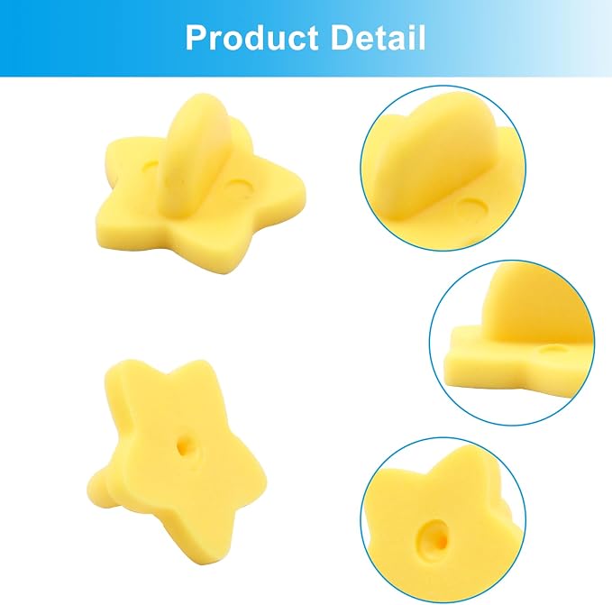100 Pack Star Shape Rubber Pin Backs, Lapel Pin Backing Locking Pin Keepers - Image 4