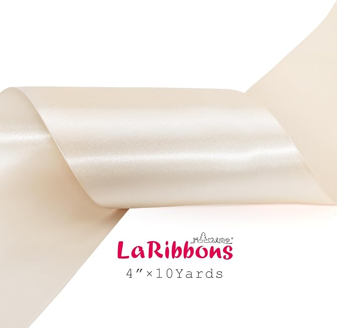 LaRibbons Nude Satin Ribbon 4 Inch 10 Yards Double Faced Luxury Nude Silk Ribbon - Image 5