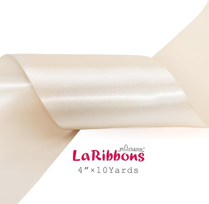 LaRibbons Nude Satin Ribbon 4 Inch 10 Yards Double Faced Luxury Nude Silk Ribbon - Image 5