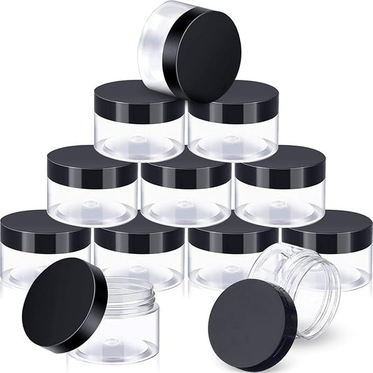 12 Pack 3 oz Plastic Container Jars by SATINIOR