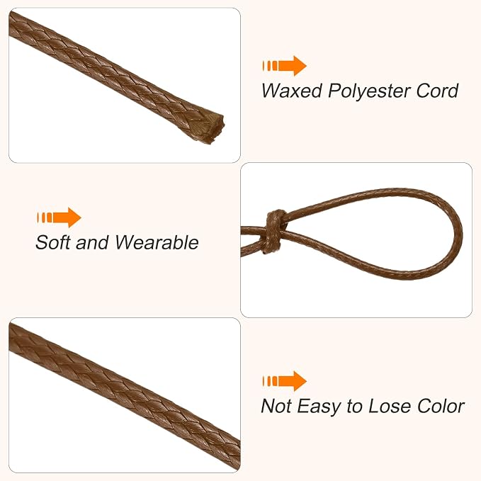 MECCANIXITY Waxed Cord 1.5mm Waxed Thread 87 Yard Wax String Leather Cord - Image 3