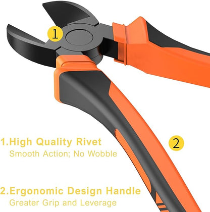 BOENFU Wire Cutters Electrical Heavy Duty CRV Steel, Comfort Grip Diagonal - Image 4