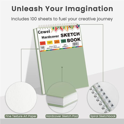 Sketch Pad 9x12 Inch, 1 Pack-100 Sheets Spiral Drawing Paper - Image 4