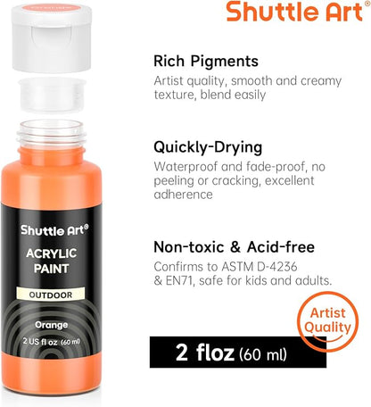 Shuttle Art 25 Colors Outdoor Acrylic Paint Set, 2oz/60ml Waterproof Acrylic - Image 4