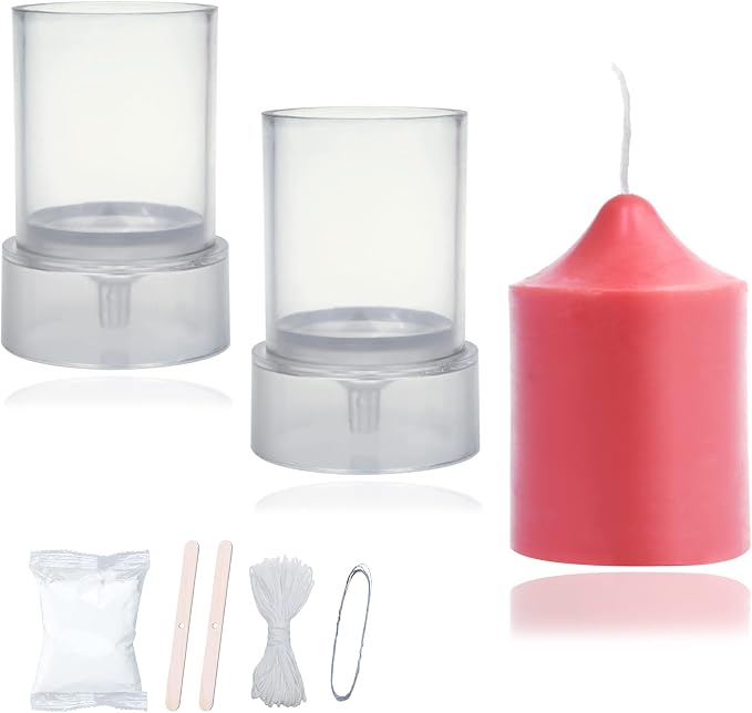 MILIVIXAY 2PCS Pillar Candle Mold -Height: 3.0inch, Diameter:2.0inch-30ft Long by MILIVIXAY