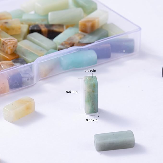 Natural Amazonite Rectangle Tube Beads 4x13mm 38cm/str Loose Semi Gemstone - Image 3