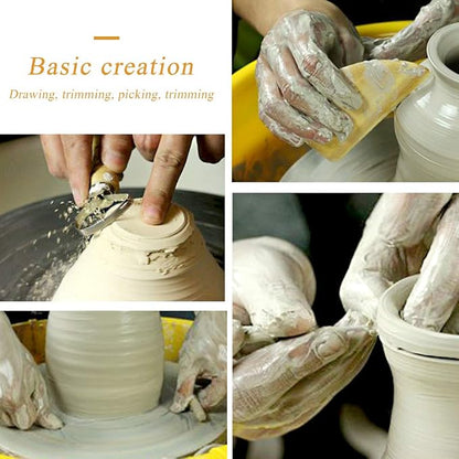 8 Pieces Wooden Pottery Sculpting Clay Cleaning Tool Set, Includes Clay Cutting - Image 3