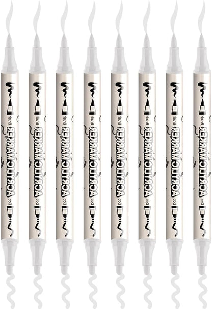 TRANSON 8 Pack White Brush and Bold Dual-tip Acrylic Paint Marker - Image 7