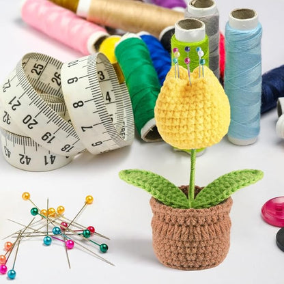 Tulip Pin Cushion, Handmade Knitted Pincushions, Cute Pin Cushions Needle - Image 4