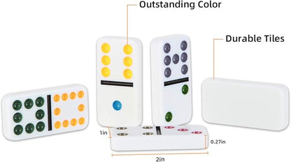 NOLIE Mexican Train Dominoes Game, Double 12 Dot Dominoes Set - Image 3
