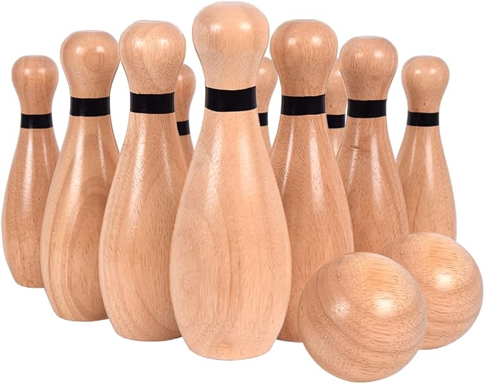 NI-ROU Outdoor Giant Lawn Bowling Games Rubber Wooden Lawn Set Fun Sports Games - Image 4