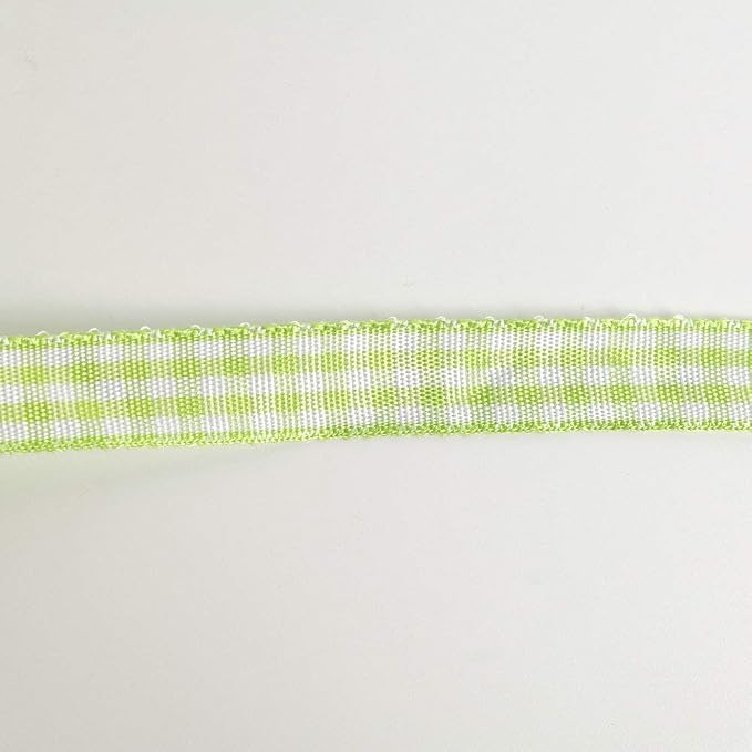 Apple Green Gingham Plaid Checked Ribbon 25 Yard Each Roll 100% Polyester - Image 8
