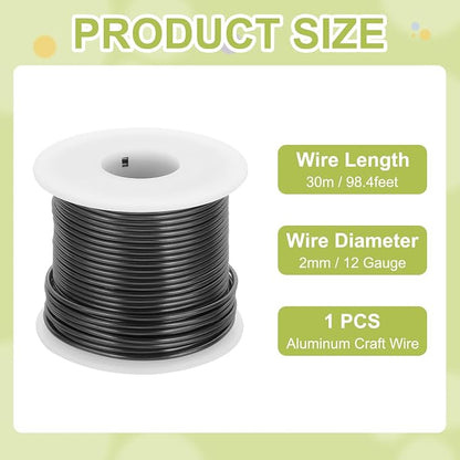MECCANIXITY 12 Gauge Anodized Aluminum Craft Wire Bendable Bonsai Training Wire - Image 2