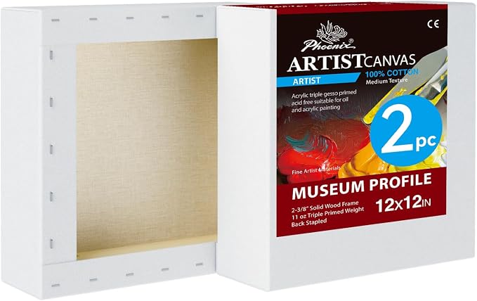 PHOENIX 12x12 Inch 2 Pack Museum Canvas by PHOENIX