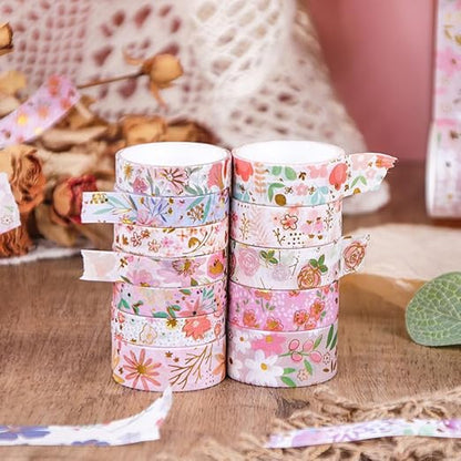 MAFELOE 2 Meters Long 12 Rolls Washi Tape Set, Decorative Adhesive Supplies - Image 2