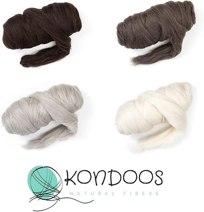 Kondoos Natural Wool roving, 8 OZ. Best - Image 7