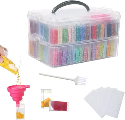 Douorgan 2-Tier Diamond Painting Storage Containers Portable Bead Organizer and by Douorgan
