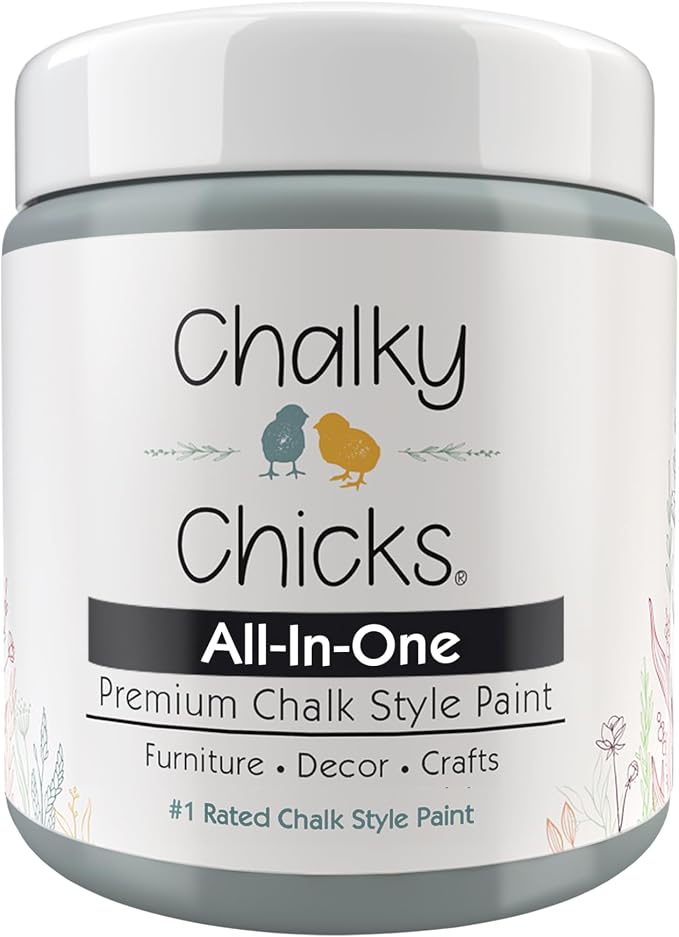 Chalky Chicks 8 Fl Oz Matte Overcast Chalk Paint by ChalkyChicksFurniturePaint