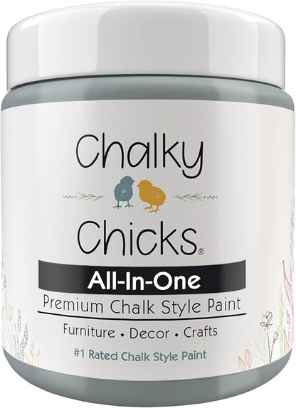 Chalky Chicks 8 Fl Oz Matte Overcast Chalk Paint by ChalkyChicksFurniturePaint