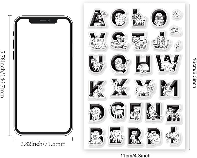 Cute Animals 26 Alphabet Clear Stamps - Image 2