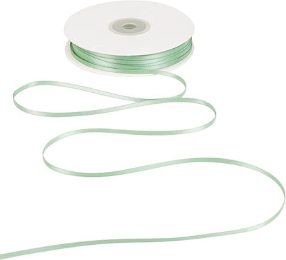 HUIHUANG Sage Green Ribbon 1/8 inch X100 Yards Roll Thin Satin Ribbon Double by HUIHUANG