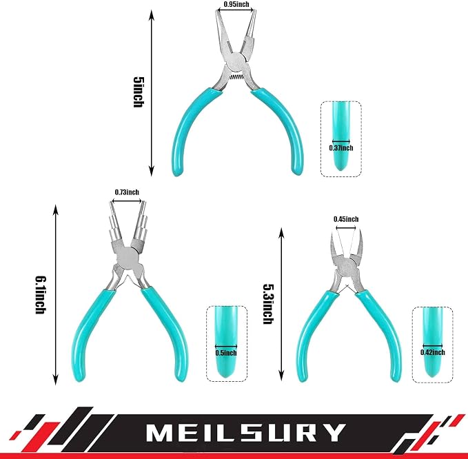 3-Piece jewelry pliers set includes a 6-in-1 bail making looping pliers - Image 6
