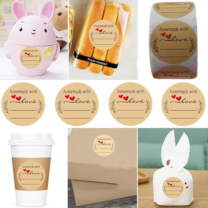 HAHIYO 1.5Inch 500P Round Natural Brown Kraft Stickers - Image 7