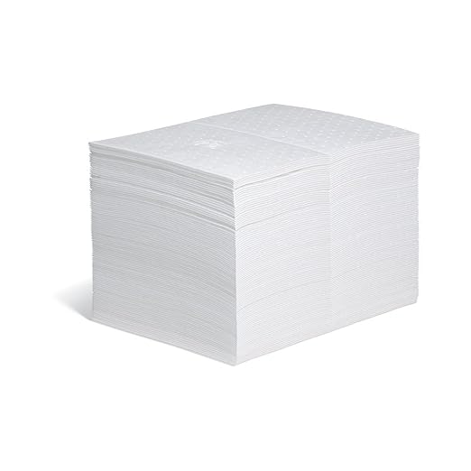 PIG Oil Mat - Oil-Only Absorbent Mat Pad - 100 Pads per Bag - 15" x 20" Pad - by NewPig