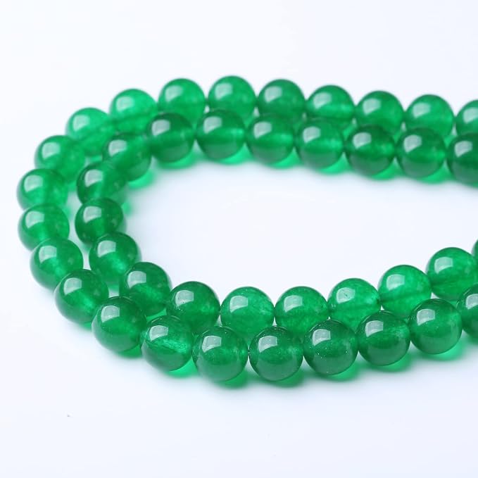 48PCS 8MM Natural Green Jade Stone Beads Energy Healing Beads - Image 3