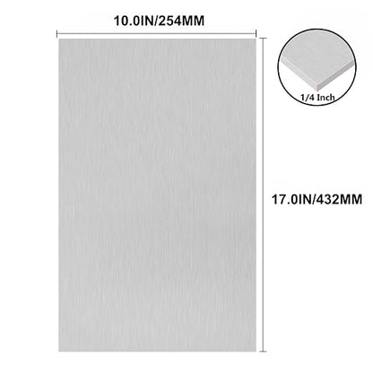 6061 T651 Aluminum Sheet Metal 10 x 17 x 1/4 Inch Thick Flat Plain Aluminum - Image 2